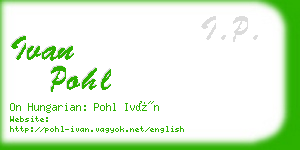 ivan pohl business card